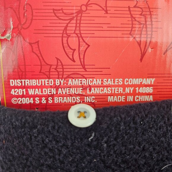 Holiday Place 44in Snowman Christmas Tree Skirt Plush Fabric Buttons Stitching - Picture 5 of 11